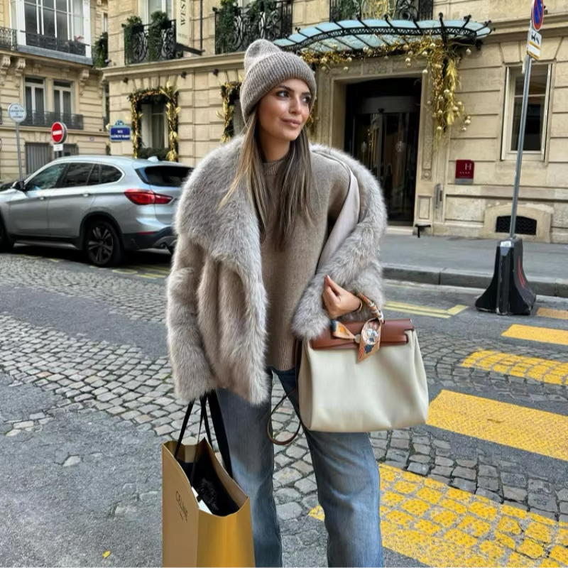Women’s Warm Winter Coat | Acrylic Elegant Longline Coat for Casual & Evening Wear | Nova Muse