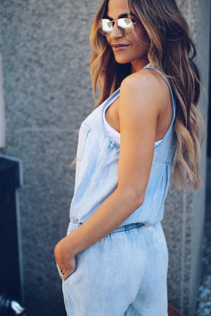 Women's Denim Jumpsuit | Soft Tencel Fabric | Casual Relaxed Fit | Nova Muse
