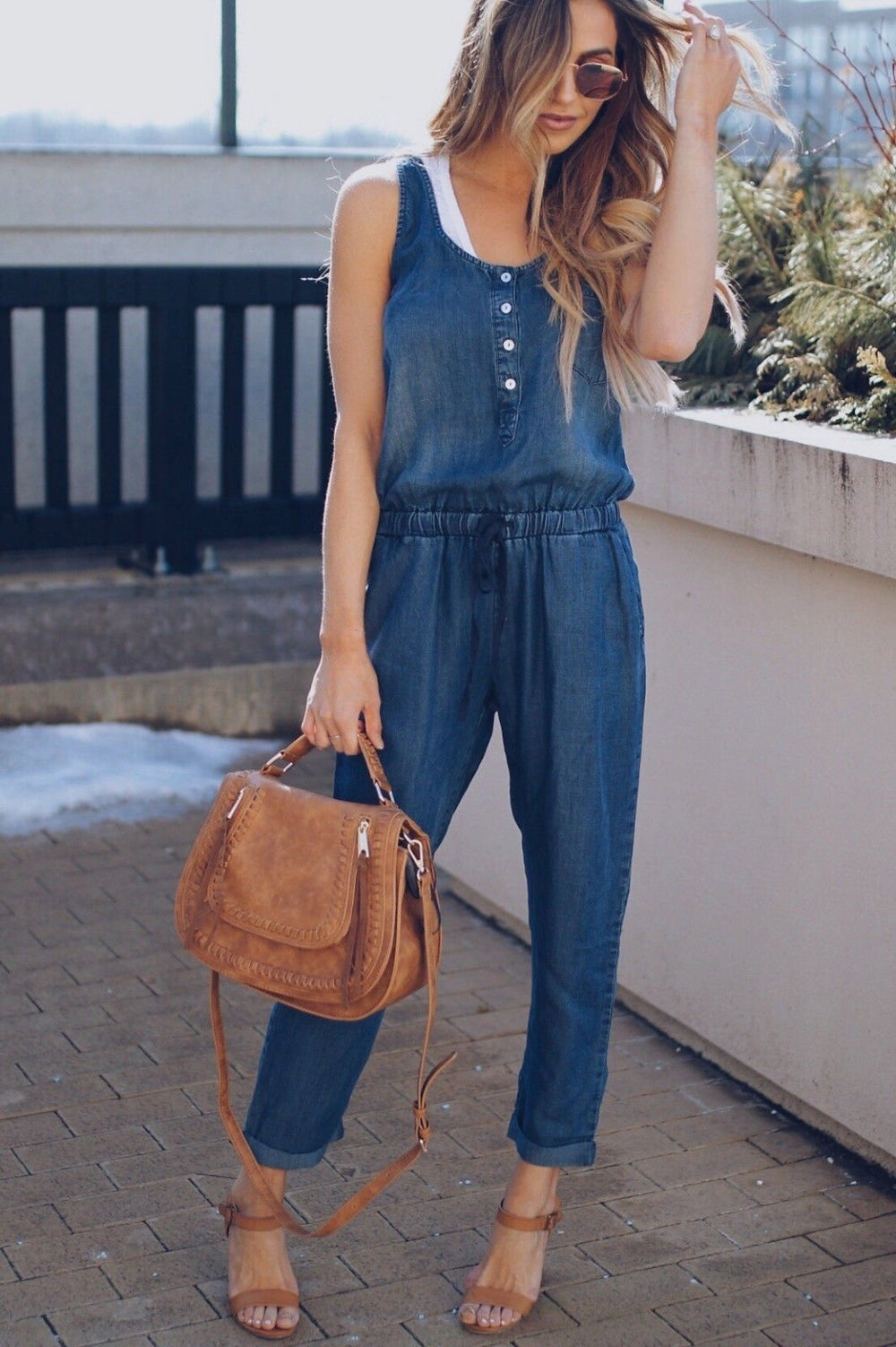 Women's Denim Jumpsuit | Soft Tencel Fabric | Casual Relaxed Fit | Nova Muse