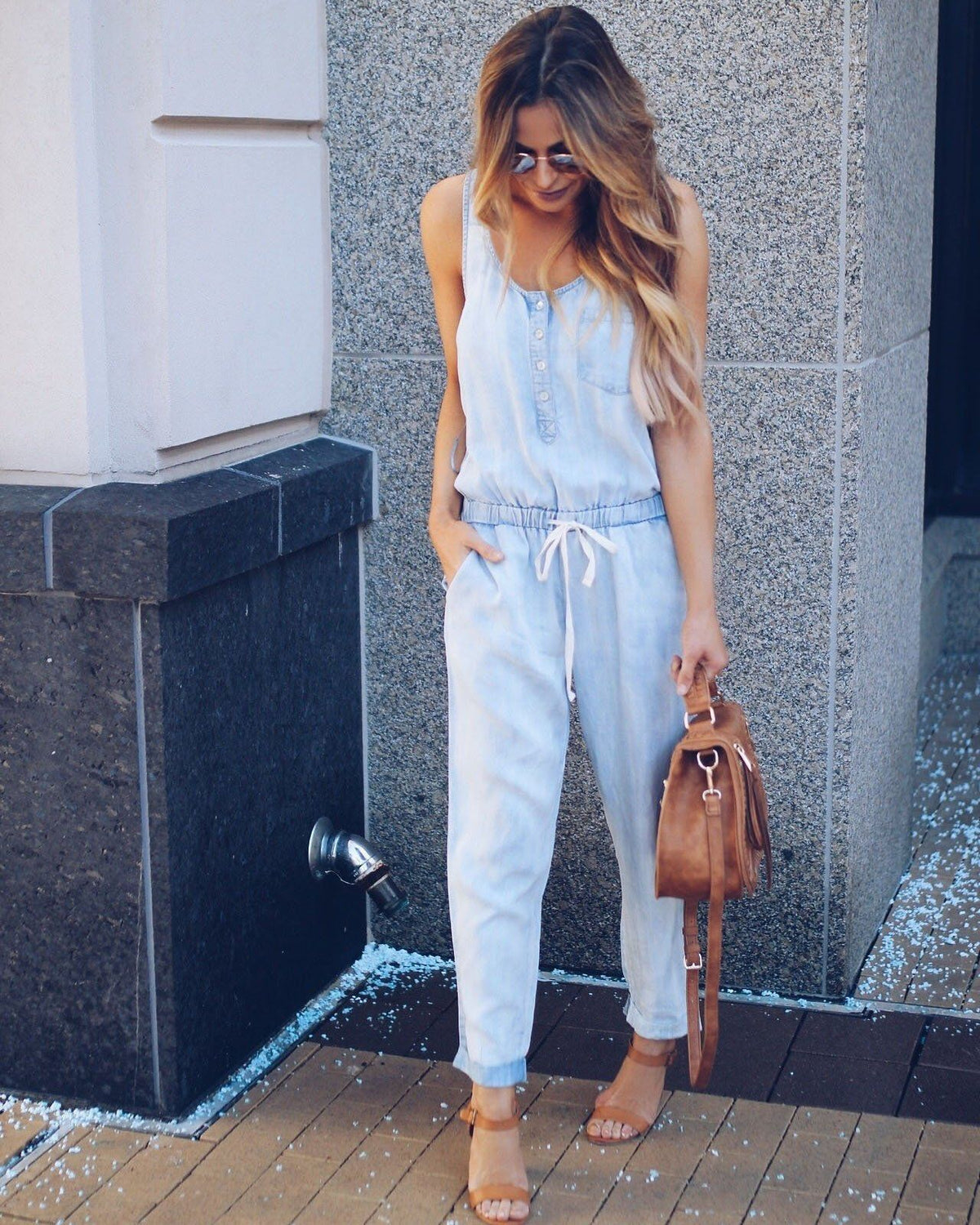 Women's Denim Jumpsuit | Soft Tencel Fabric | Casual Relaxed Fit | Nova Muse