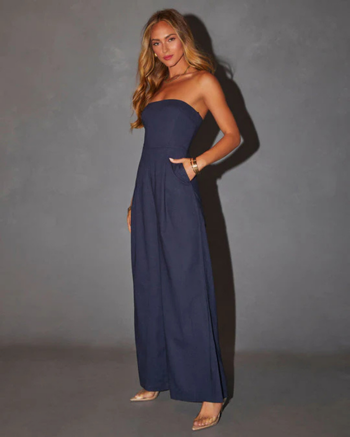 Women's Strapless Jumpsuit | Crepe Cocktail Style | Elegant Formal Wear | Nova Muse