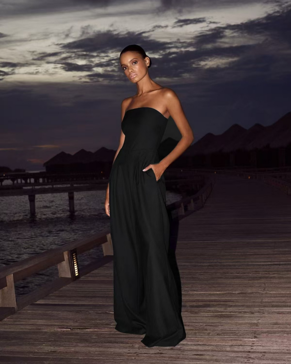 Women's Strapless Jumpsuit | Crepe Cocktail Style | Elegant Formal Wear | Nova Muse
