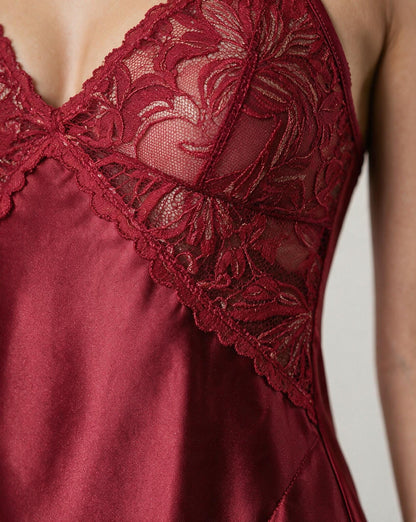 Lace Trim Chemise | Cross Back Straps | Sheer Lingerie Nightdress | Nova Muse