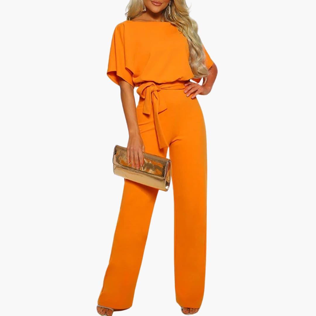 Women's Wide Leg Jumpsuit | Belted Waist | Elegant Formal Wear | Nova Muse