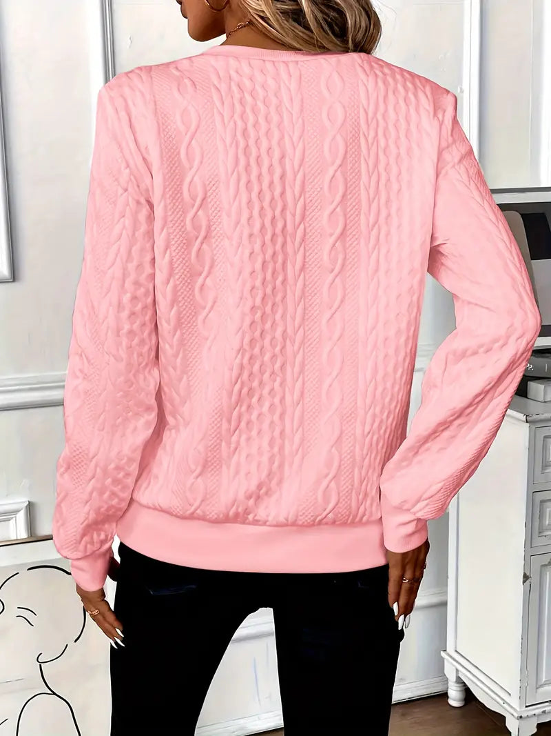 Cable Knit Sweater | Womens Half Zip Pullover | Long Sleeve Warm Winter Knitwear | Nova Muse