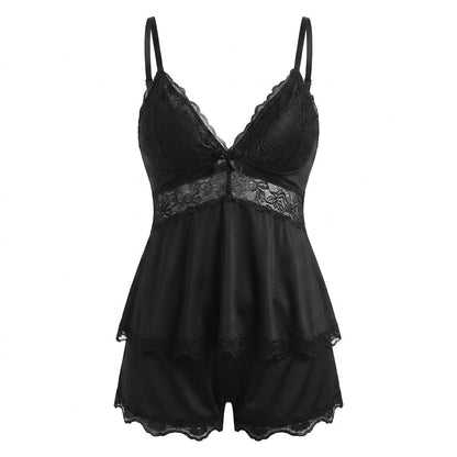 Lace Trim Cami Pyjama Set | Women | Soft Satin | Adjustable Straps | Sleepwear | Nova Muse