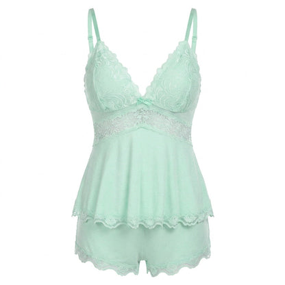 Lace Trim Cami Pyjama Set | Women | Soft Satin | Adjustable Straps | Sleepwear | Nova Muse