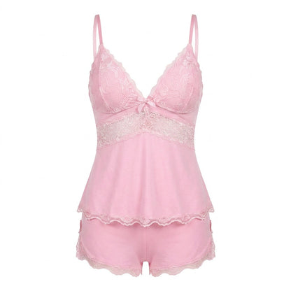 Lace Trim Cami Pyjama Set | Women | Soft Satin | Adjustable Straps | Sleepwear | Nova Muse