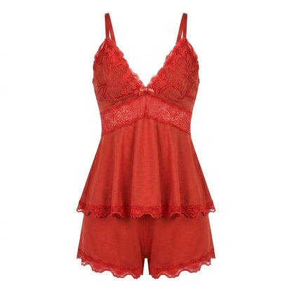 Lace Trim Cami Pyjama Set | Women | Soft Satin | Adjustable Straps | Sleepwear | Nova Muse