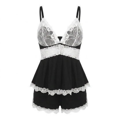 Lace Trim Cami Pyjama Set | Women | Soft Satin | Adjustable Straps | Sleepwear | Nova Muse