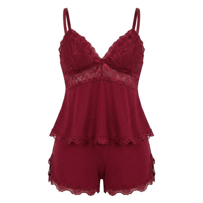 Lace Trim Cami Pyjama Set | Women | Soft Satin | Adjustable Straps | Sleepwear | Nova Muse