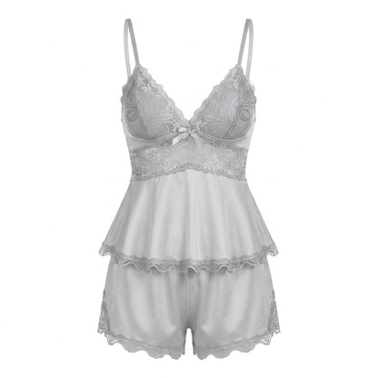 Lace Trim Cami Pyjama Set | Women | Soft Satin | Adjustable Straps | Sleepwear | Nova Muse