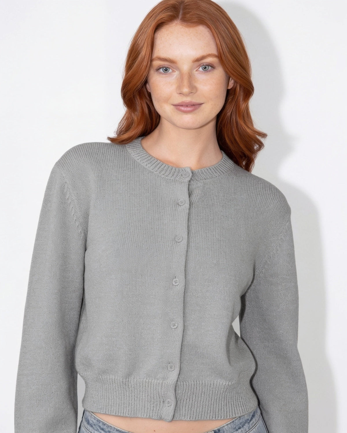 Cropped Knit Cardigan | Women | Button Front | Long Sleeve | Casual Layering | Nova Muse