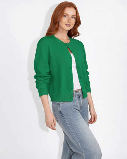 Cropped Knit Cardigan | Women | Button Front | Long Sleeve | Casual Layering | Nova Muse