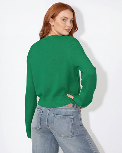 Cropped Knit Cardigan | Women | Button Front | Long Sleeve | Casual Layering | Nova Muse