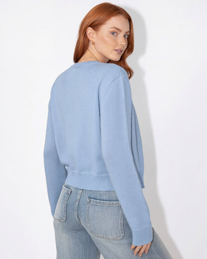 Cropped Knit Cardigan | Women | Button Front | Long Sleeve | Casual Layering | Nova Muse