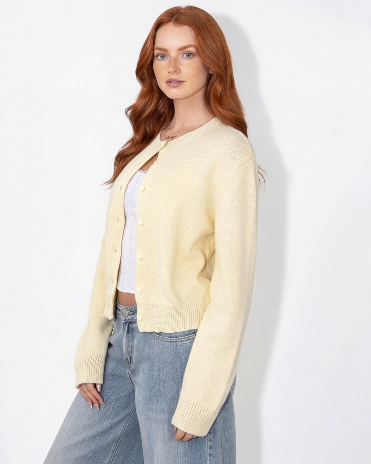 Cropped Knit Cardigan | Women | Button Front | Long Sleeve | Casual Layering | Nova Muse