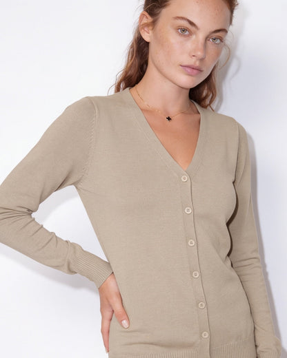 V-Neck Cardigan | Women | Button Front | Soft Knit | Long Sleeve Layering | Nova Muse