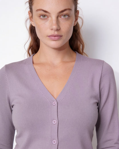 V-Neck Cardigan | Women | Button Front | Soft Knit | Long Sleeve Layering | Nova Muse