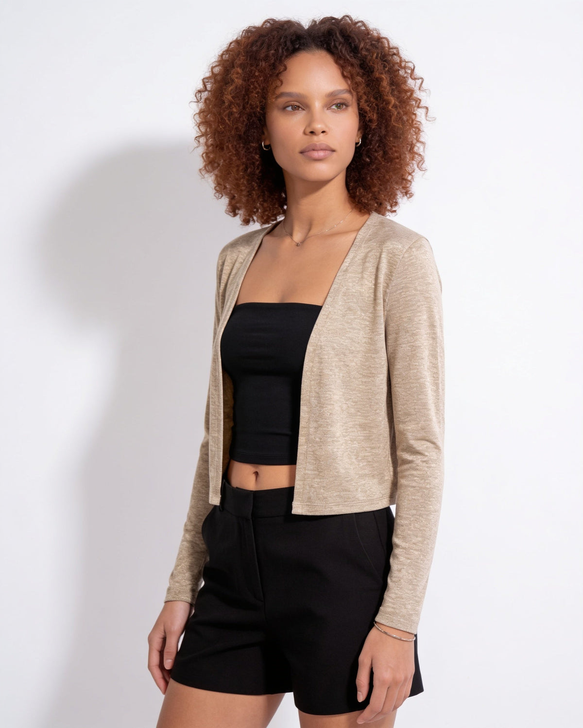 Cropped Cardigan | Women | Sheer Fabric | Open Front | Lightweight Layering Top | Nova Muse