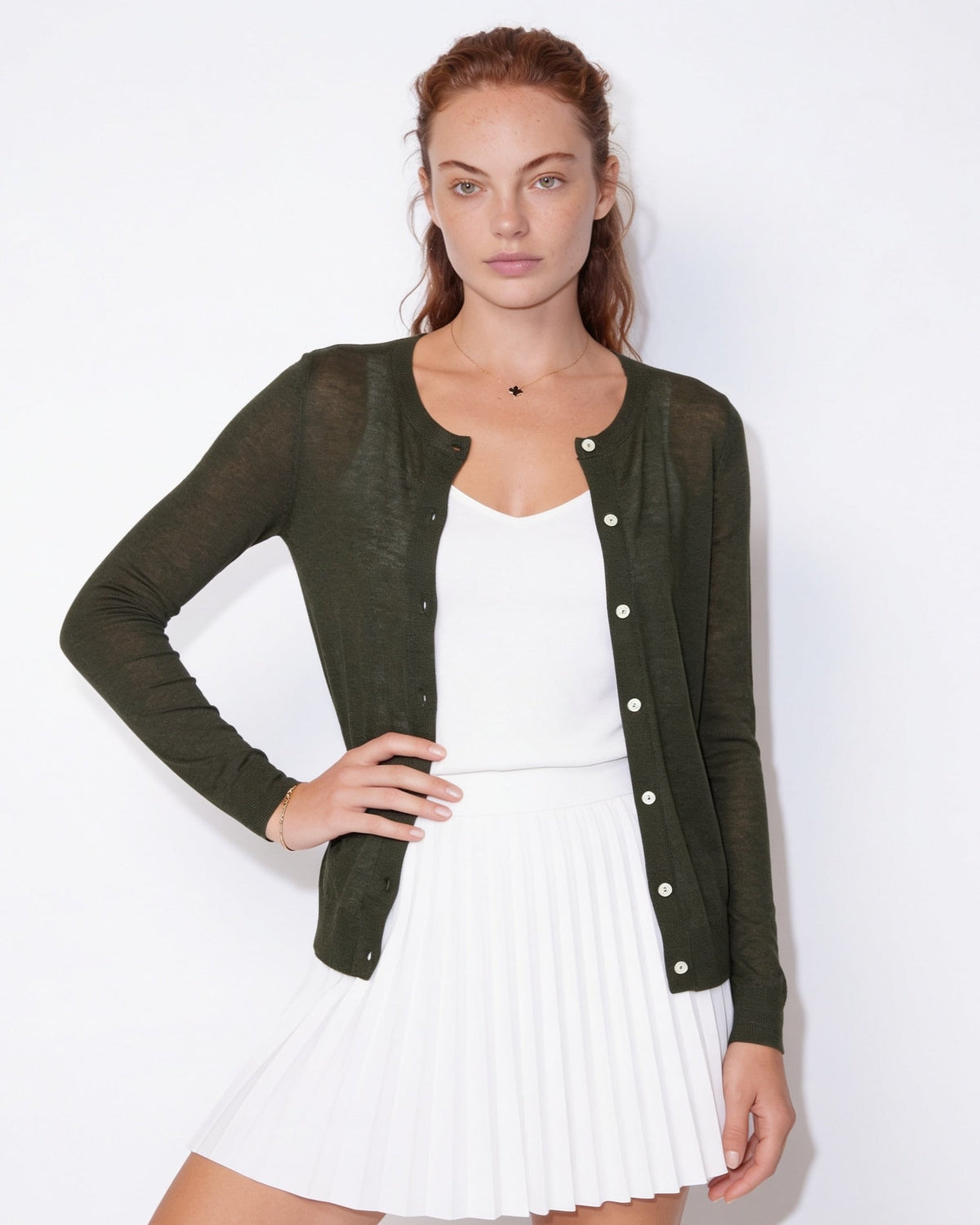 Fitted Cardigan | Women | Button Front | Round Neck | Long Sleeve Knitwear | Nova Muse