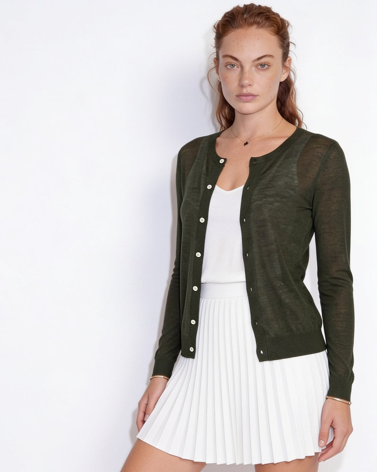 Fitted Cardigan | Women | Button Front | Round Neck | Long Sleeve Knitwear | Nova Muse