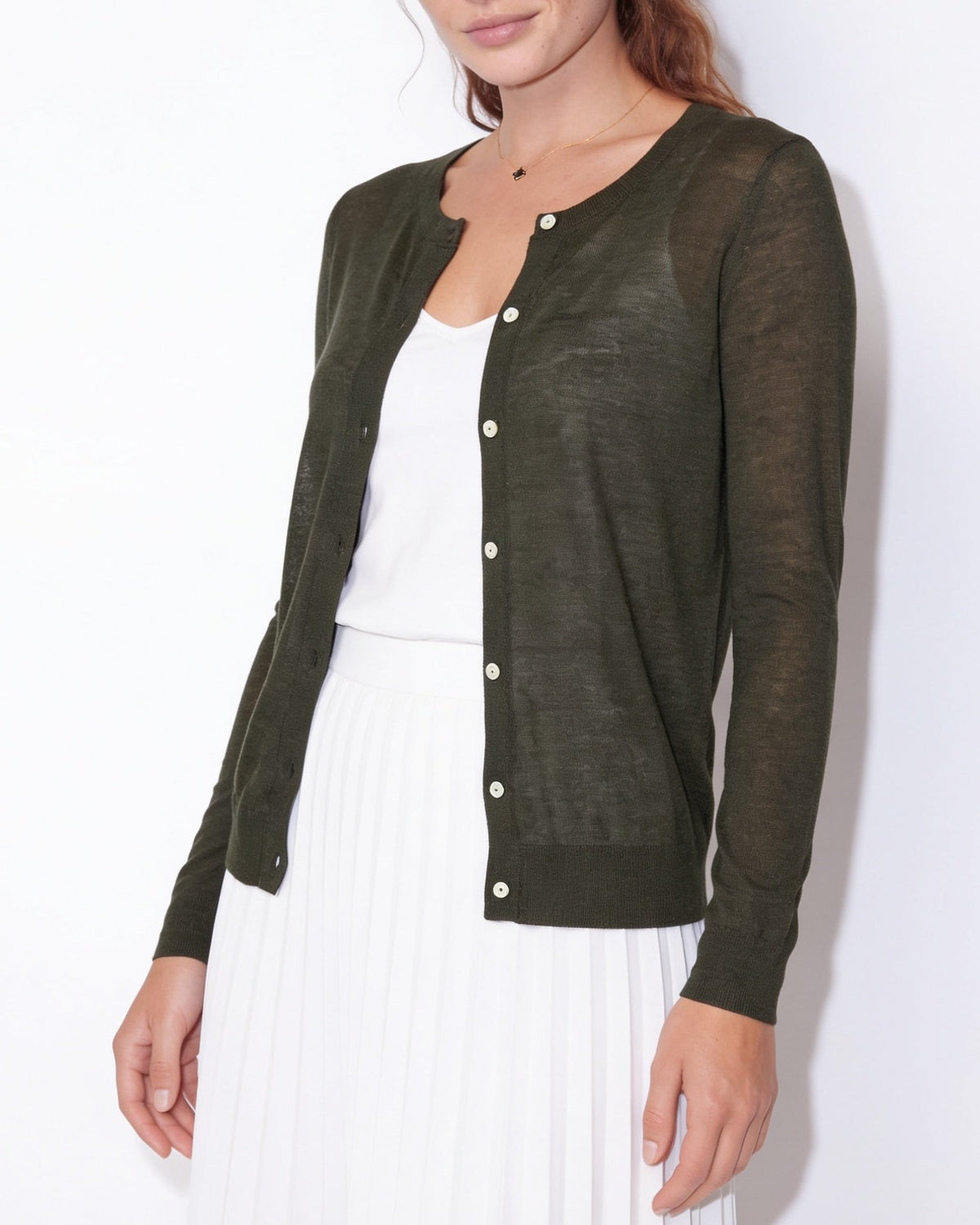 Fitted Cardigan | Women | Button Front | Round Neck | Long Sleeve Knitwear | Nova Muse