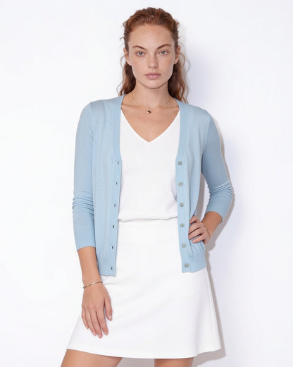 Fitted Cardigan | Women | Button Front | Round Neck | Long Sleeve Knitwear | Nova Muse
