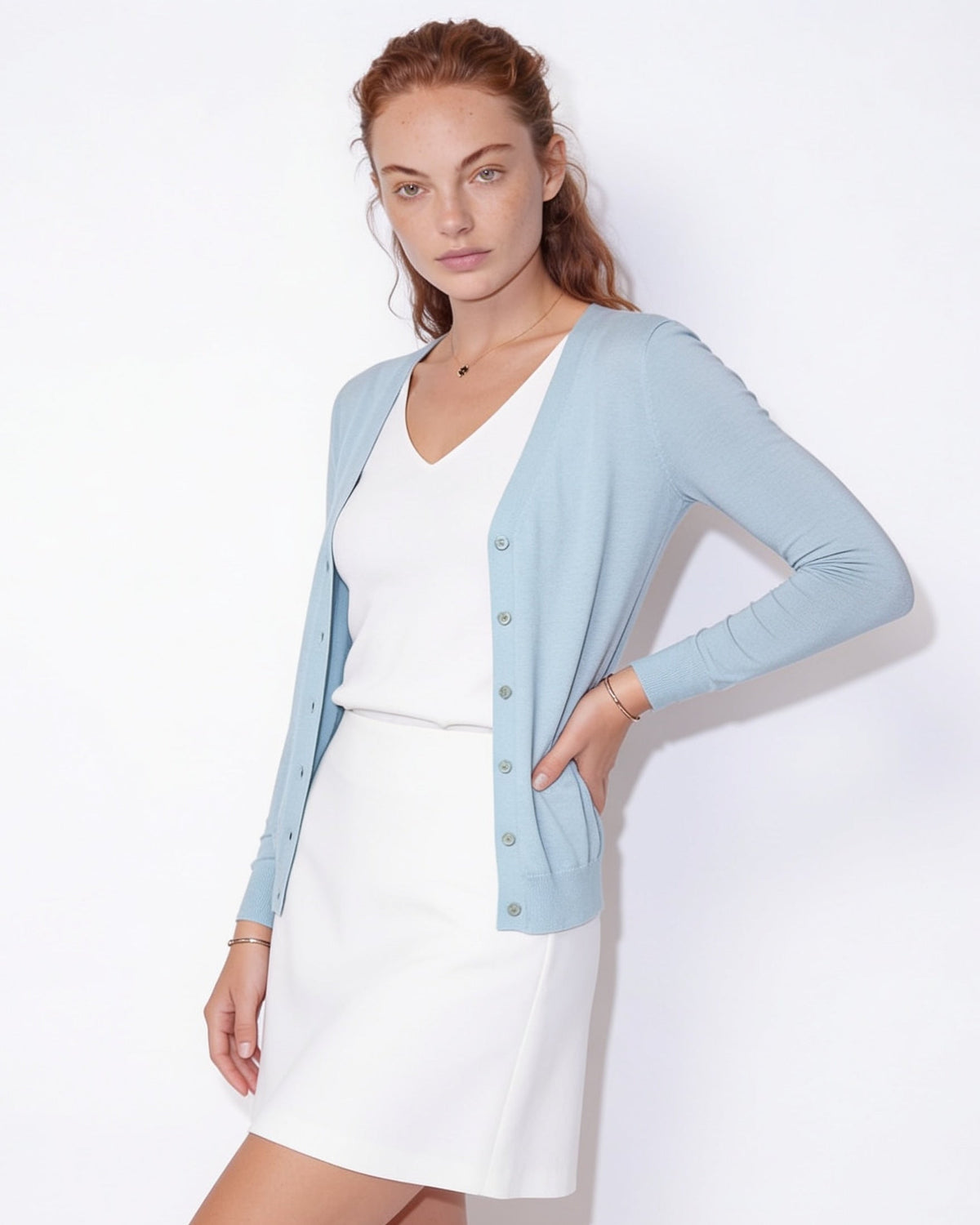 Fitted Cardigan | Women | Button Front | Round Neck | Long Sleeve Knitwear | Nova Muse
