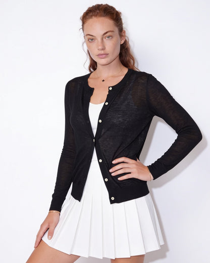 Fitted Cardigan | Women | Button Front | Round Neck | Long Sleeve Knitwear | Nova Muse