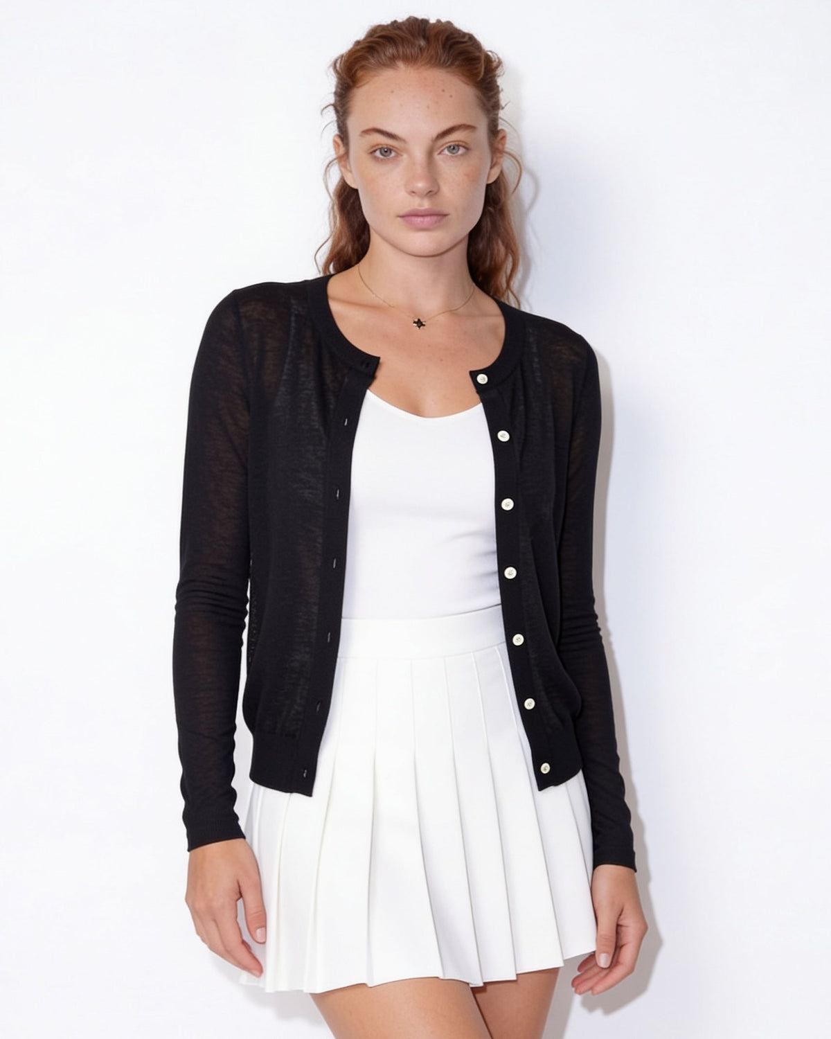 Fitted Cardigan | Women | Button Front | Round Neck | Long Sleeve Knitwear | Nova Muse