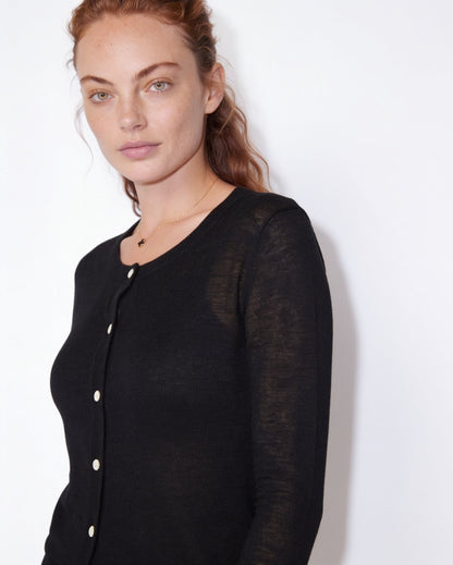 Fitted Cardigan | Women | Button Front | Round Neck | Long Sleeve Knitwear | Nova Muse