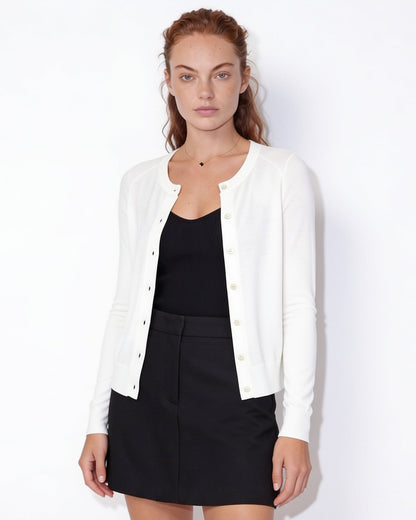 Fitted Cardigan | Women | Button Front | Round Neck | Long Sleeve Knitwear | Nova Muse