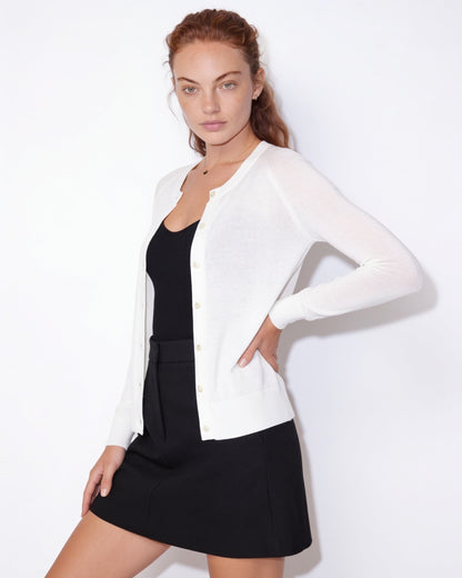 Fitted Cardigan | Women | Button Front | Round Neck | Long Sleeve Knitwear | Nova Muse