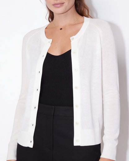 Fitted Cardigan | Women | Button Front | Round Neck | Long Sleeve Knitwear | Nova Muse