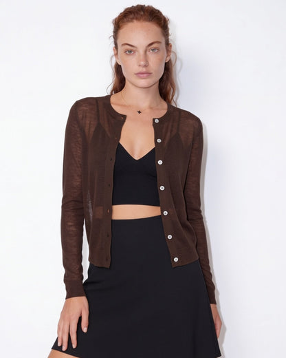 Fitted Cardigan | Women | Button Front | Round Neck | Long Sleeve Knitwear | Nova Muse
