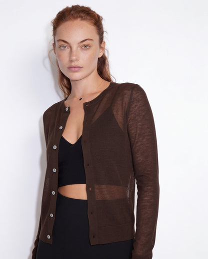 Fitted Cardigan | Women | Button Front | Round Neck | Long Sleeve Knitwear | Nova Muse