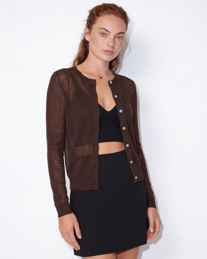 Fitted Cardigan | Women | Button Front | Round Neck | Long Sleeve Knitwear | Nova Muse