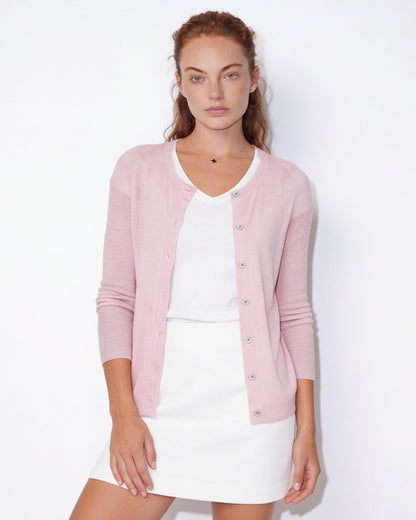 Fitted Cardigan | Women | Button Front | Round Neck | Long Sleeve Knitwear | Nova Muse