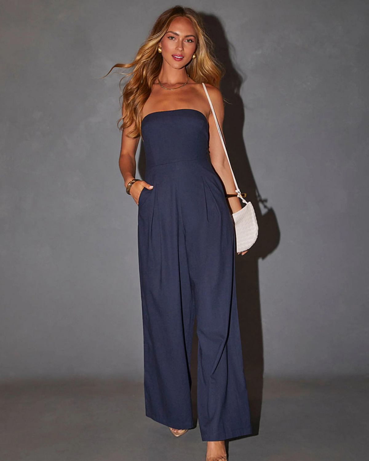 Women's Strapless Jumpsuit | Crepe Cocktail Style | Elegant Formal Wear | Nova Muse