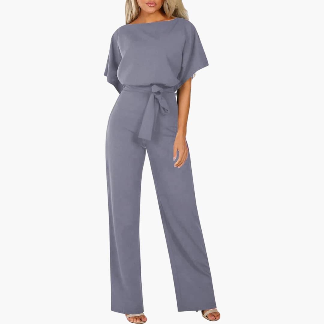 Women's Wide Leg Jumpsuit | Belted Waist | Elegant Formal Wear | Nova Muse