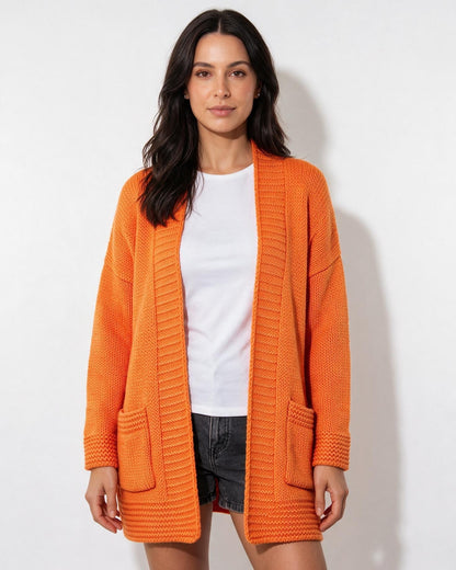 Long Cardigan | Women | Longline Knit | Open Front | Long Sleeve Layering | Nova Muse