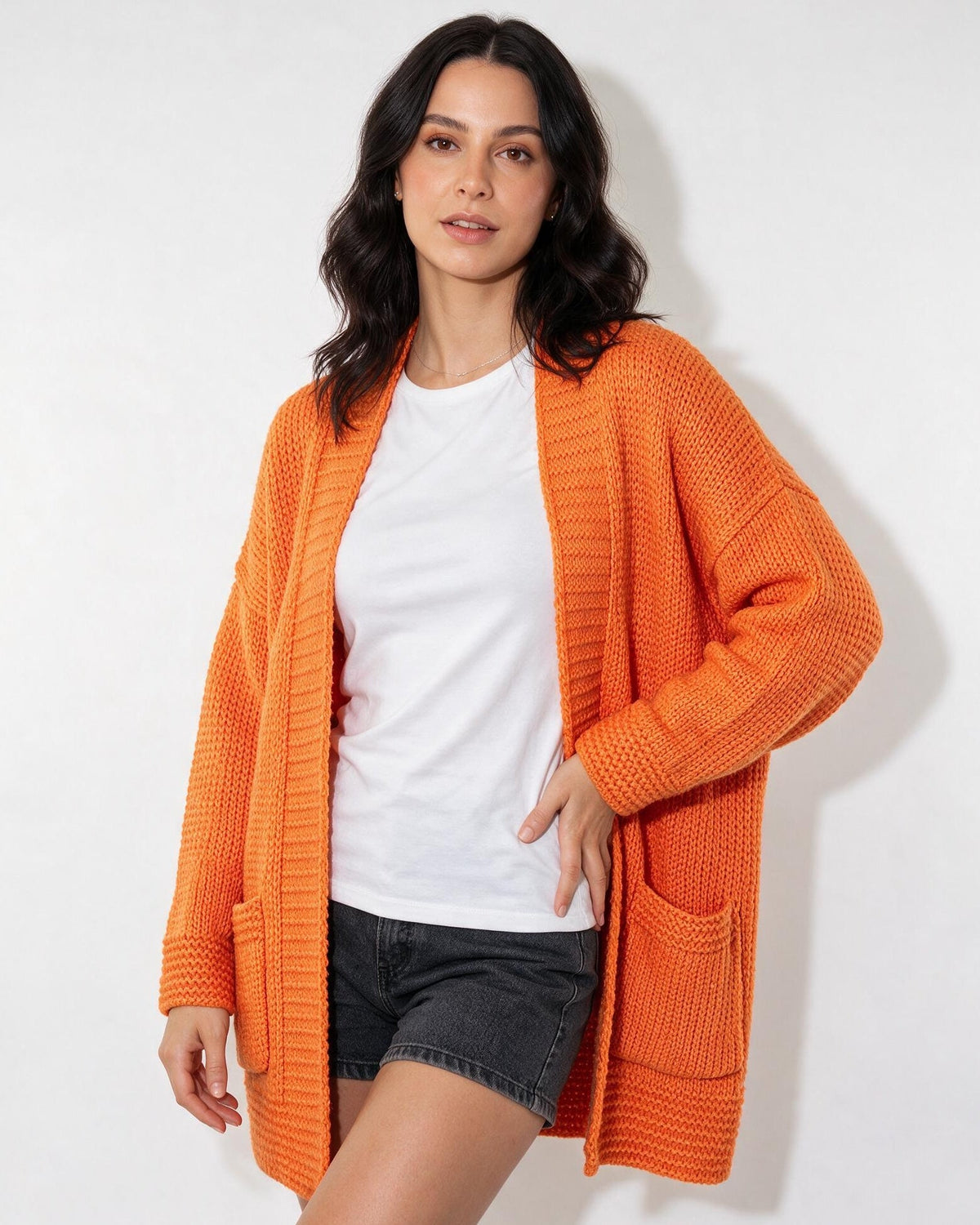 Long Cardigan | Women | Longline Knit | Open Front | Long Sleeve Layering | Nova Muse