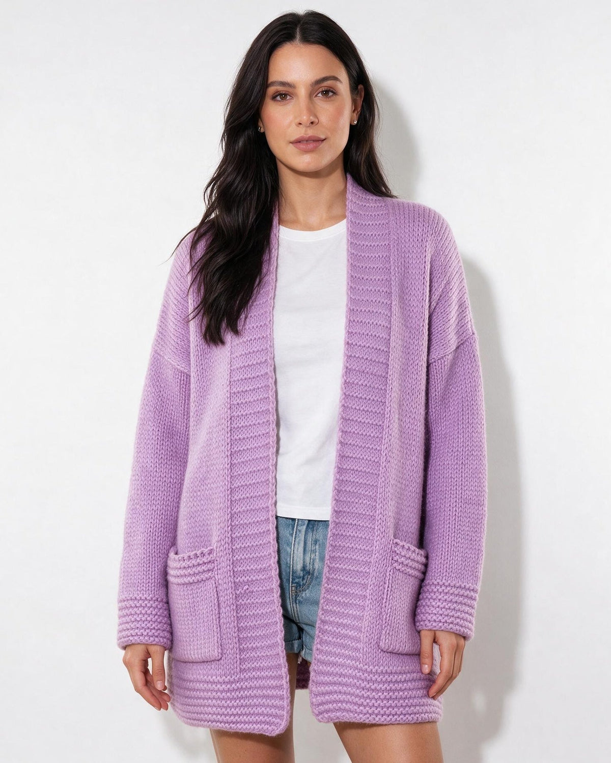 Long Cardigan | Women | Longline Knit | Open Front | Long Sleeve Layering | Nova Muse