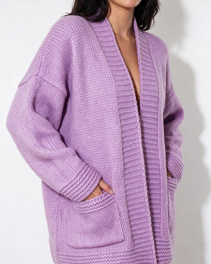Long Cardigan | Women | Longline Knit | Open Front | Long Sleeve Layering | Nova Muse