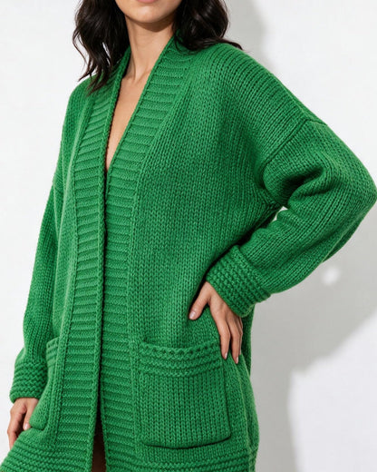 Long Cardigan | Women | Longline Knit | Open Front | Long Sleeve Layering | Nova Muse
