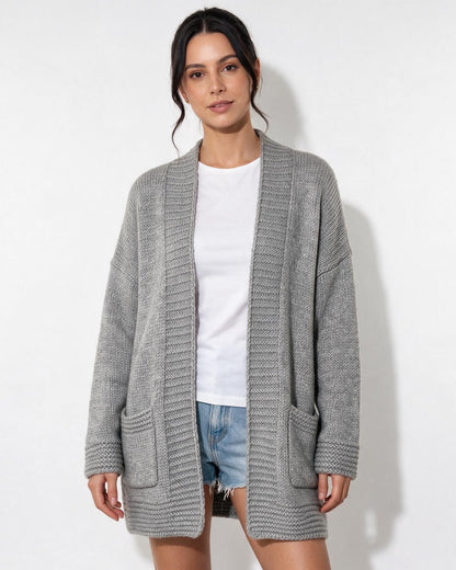 Long Cardigan | Women | Longline Knit | Open Front | Long Sleeve Layering | Nova Muse