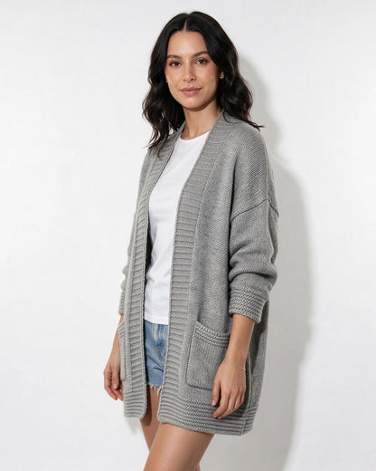 Long Cardigan | Women | Longline Knit | Open Front | Long Sleeve Layering | Nova Muse