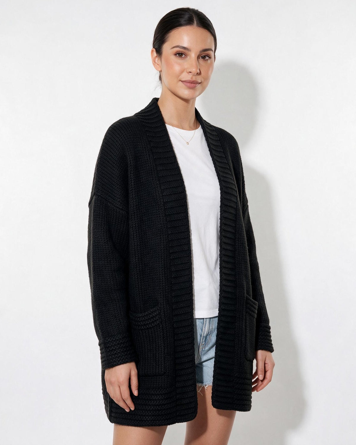 Long Cardigan | Women | Longline Knit | Open Front | Long Sleeve Layering | Nova Muse