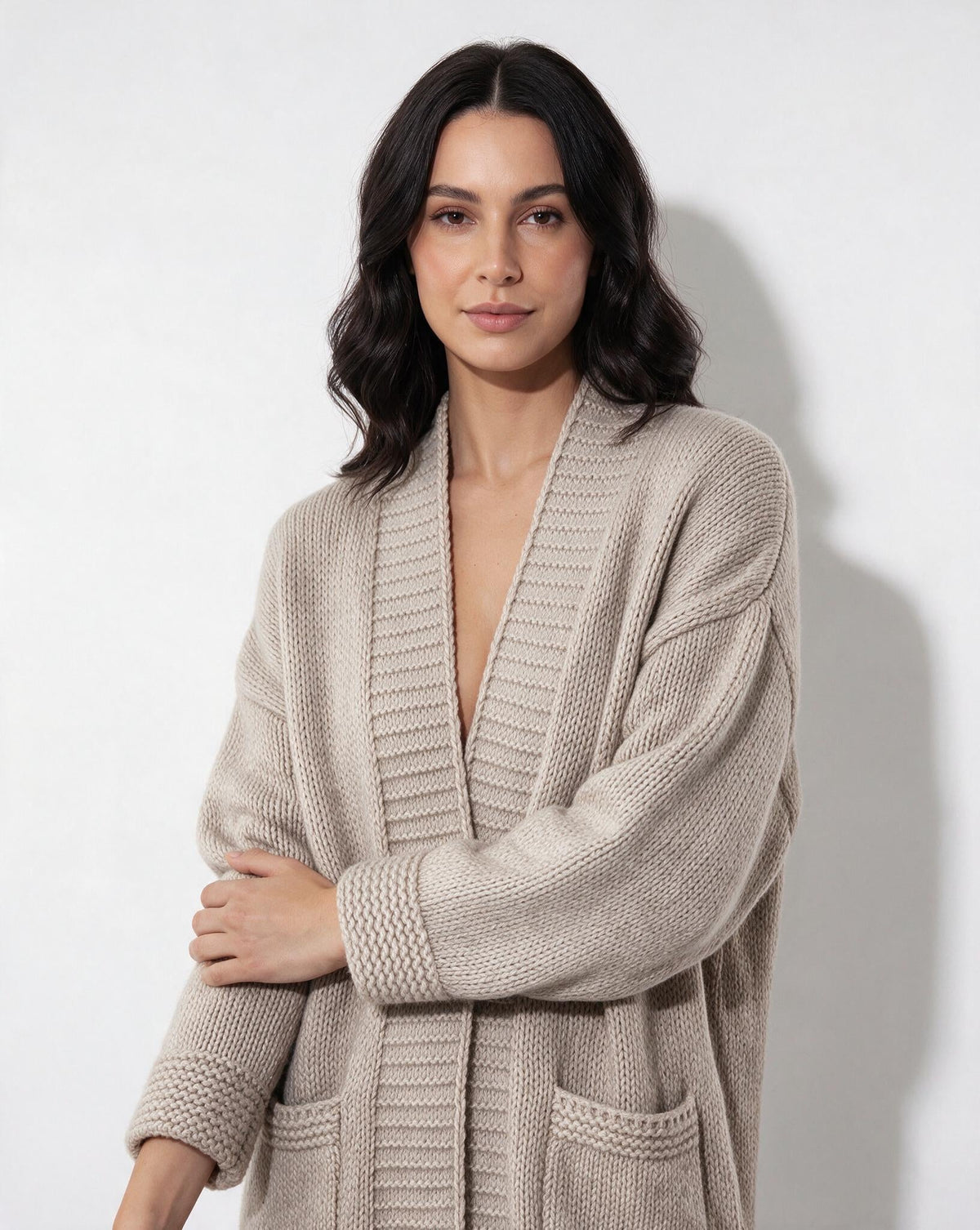 Long Cardigan | Women | Longline Knit | Open Front | Long Sleeve Layering | Nova Muse